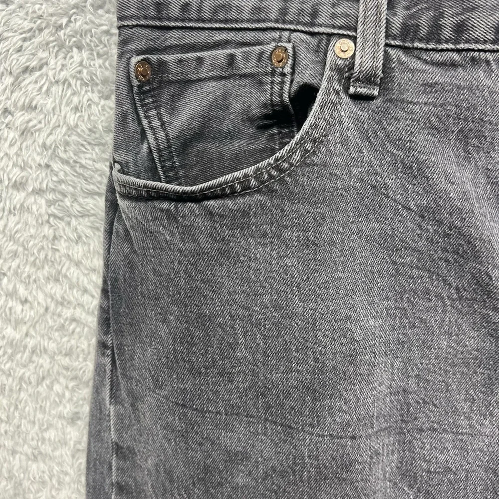 Levis 501 ST Jeans Mens‎ 34x32 Black Denim Button Fly Premium Slim Taper Big E
